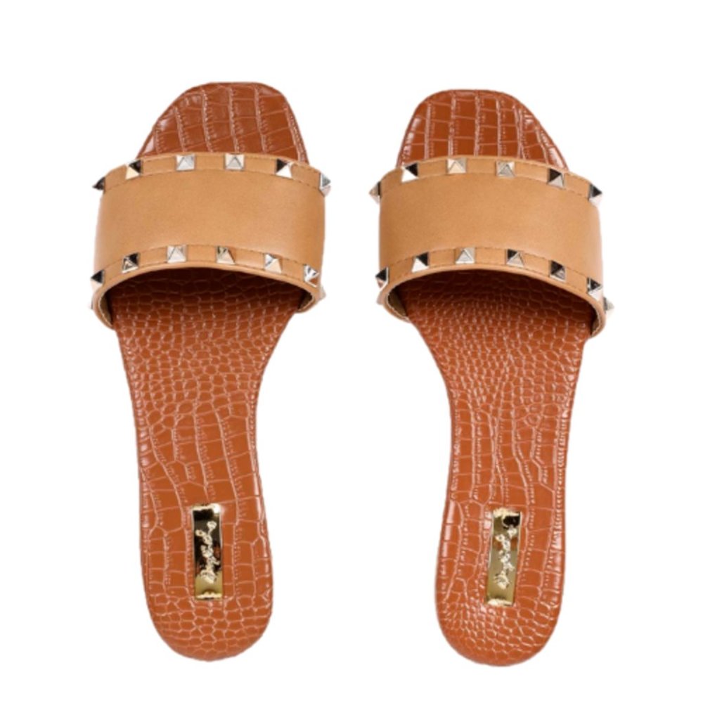 Studded Slip-On Sandals, [Brand New]